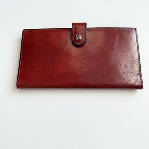 Vintage Bosca Slim Leather Wallet - Brick Red
